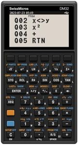 SwissMicros DM32 RPN Calculator – HP 32SII Software, 316L Stainless Steel Casing, Built-in Equation Solver, & USB-C