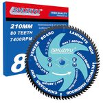 LSHUZIYU 8-1/4" (210MM)-80T, Arbor 5/8"-Diamond, Smooth Cut Coating. Circular Saw Blade, Table Saw Blade, Miter Saw Blade, for Laminate, Veneer Board, Plywood, Hard Wood, MDF and HDF Cutting