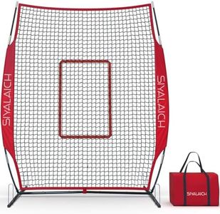 SIYALAICH Portable Baseball & Softball Batting Pitching Screen,Works Perfect for Both Right and Left Handed Throws,Baseball Softball Player Pitcher and Coach Protection Net