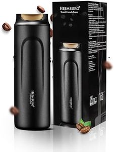 HEEMBURG Mini French Coffee Press To-Go Stainless Steel Travel Thermal Small Coffee Maker Double-Walled Insulated French Press French Press Mug for on the Go