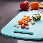 Frenchware Plastic Cutting-Chopping Board with Handle (Light Blue, Large) for Vegetable, Fruits, Premium-Grade Plastic, 100% Food Safe, BPA-Free, Dishwasher Safe, Microwave Safe, Anti Bacterial