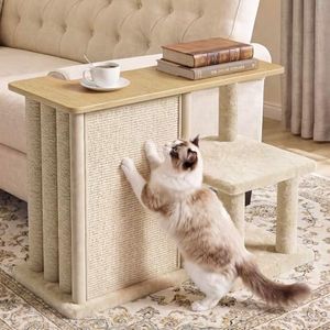 Homegroove Cat Scratch Furniture Protector with Side Table, Wood, Left