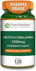 Pure Nutrition Vitamin B12 (1500mcg) - 120 Veg Tablets | Methylcobalamin B12 for Men & Women | Boosts Immunity & Energy Levels | Supports Brain, Nerve & Heart Health | Essential for Red Blood Cell Formation
