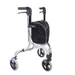 NRS Healthcare Freestyle 3 Wheel Rollator, Ultra Lightweight 5 kg (11lb)- Silver, P23063