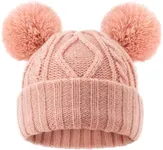 FURTALK Toddler Winter Hat Pom Pom Beanie Knitted Warm Hats for Baby Kids Boys Girls Pink