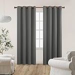 Deconovo Grommet Blackout Curtains Room Darkening Shades Window Curtains and Drapes Thermal Curtains for Kids Room 55Wx84L Inch Light Grey 2 Panels