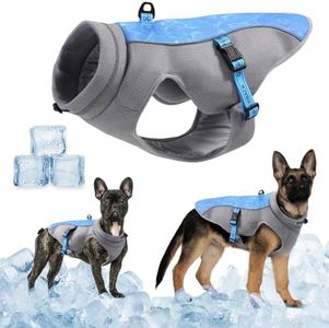 TOPSOSO Gilet Rafraichissant Chien Respirable Manteau Rafraichissant pour Chien avec Protection UV Promenade Plages de Sable Gilet Rafraîchissant pour Chien Activités Extérieures pour Chiens(Bleu M)