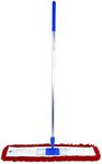 Abbey Flat Mop for Floor Cleaning - Heavy Duty Commercial Sweeper Mop Kit with Handle and Frame - Floor Dusters for Wooden Floors and Hard Floors (Red, 80cm)