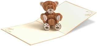 G10 3D Pop up card Teddy Bear, Birthday greetings for boys and girls, Happy Birthday Card Animal, Birthday Party Invitation Card for kids, Card as a gift voucher for birthday present