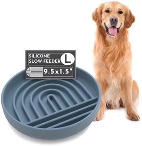 Should We Go? - The Slowdown Bowl Silicone Slow Feeder for Dogs & Puppies, Slow Eating, Modern Lick Mat Design, Reduces Gulping, Fits 2.5 Cups 9.5” Across x 1.5” Tall, Mealtime Challenge, Large-Ocean