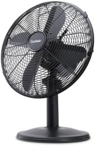 Goldair 30cm Metal Desk Fan with 3 Speed Settings, Tilt-Adjustable, Matte Black