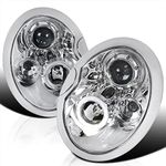 Spec-D Tuning Chrome Projector Headlights Compatible with 2002-2006 R50 / R53 MINI Cooper/Cooper S Hardtop/Hatchback, 2005-2008 R52 MINI Cooper/Cooper S Convertible, Left + Right Pair Headlamps