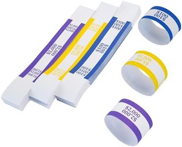 L LIKED 300 PCS Currency Straps Money Bands, Self Sealing Money Bill Wrappers ($100, $1000, $2000)