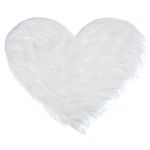 ARURA (LABEL) Silky Soft Faux Fur Rug, Heart Fluffy Rug, Sheepskin Area Rug, Shaggy Rug for Living Room, Bedroom, Kid's Room, or Nursery, Home Decor Accent, Non-Slip Backing - 40x50 cm (White)