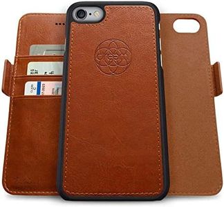 Dreem Fibonacci 2-in-1 Wallet Case for Apple iPhone 6 & 6s - Luxury Vegan Leather, Magnetic Detachable Shockproof Phone Case, RFID Card Protection, 2-Way Flip Stand - Caramel