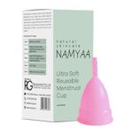 Namyaa Ultra Soft Reusable Silicone Menstrual Cup, FDA Compliant Medical Grade Silicone, Medium (16-20ml), Pink