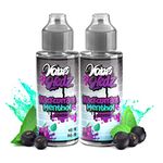 Blackcurrant Menthol E-Liquid Vape Juice- Twin Pack 100ml No Nicotine Vape Liquid for E-Cigarettes - 70/30 Ratio - Short Fill Ecig Liquid - Great Vape Kit Gift for Men and Women - No Tar Or Tobacco