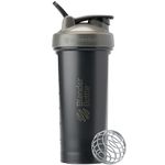 BlenderBottle Classic V2 Shaker Bottle Perfect for Protein Shakes and Pre Workout, 28-Ounce, Grey/Black