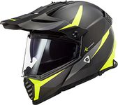 LS2 Pioneer Evo Motorcycle Helmet. Off Road, Trail, Adventure, MX Motorbike Helmet. MX436. ROUTER BLACK H-V YELLOW. XXS