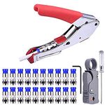 Diy Crafts 10240 India 406 Rg59 Rg6 Coax Crimping Tool Double Blades Coaxial Cable Stripper With F Connectors for Cable Tv, Multicolor, 20 Piece