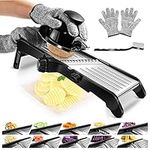 Myiosus Mandoline Food Slicer, 10 in 1 Adjustable Mandolin Slicer Professional, Kitchen Mandolines Vegetable Slicer and Julienne Cutter for Onion, Carrot, Potato, Tomato, Fruit