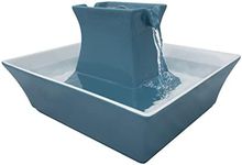 PetSafe Ceramic Pagoda Fountain, Drinking Fountain for Cats and Dogs, Dual Water Stream, Drinkwell - 2 Litre, Blue