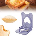 Sandwich Cutter and Sealer, Stainless Steel Decruster Sandwich Maker Peanut Butter and Jelly Crustless Sandwich Bread Pancake Maker Cookie Cutter for Kids Children Boys Girls (Purple Heart)