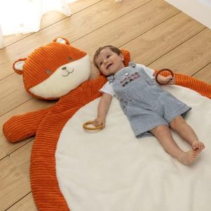RUGUIES- Alfombra Bebé Acolchada- Manta Juegos Bebé- Cojín de Suelo para Bebés -Tapete para Gatear y Siesta-Alfombrilla Infantil Peluche-Regalo Nacimiento- Baby Shower niño niña. (Fox)
