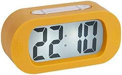 Karlsson KA5753YE Gummy Digital Alarm Clock with Backlight, ABS, Rubberised, Ochre Yellow, H7 x 5 x 14 cm