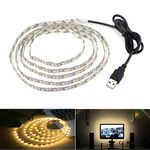 LED Strip Lights, USB TV Backlight 6.56ft/2m LED Lights for 40~60in HDTV, Non-Waterproof SMD 3528 5V Warm White Bias Lighting, Reduce Eye Strain, Improve Contrast.USB Bias Lighting for Home Theater