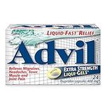 Advil Extra Strength Ibuprofen Pain Relief Liquid-Gels, Fast Acting Pain Relief for Migraine, Back, Neck, Joint, and Muscle Relief, 400mg (24 Count)