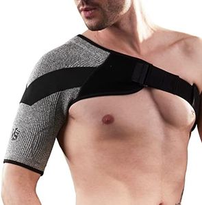 Vital Salveo Germanium Shoulder Brace Adjustable Compression Sleeve,Support For Rotator Cuff, Tendonitis,Dislocation,Bursitis,AC Joint Pain Relief,Fits Right or Left,For Men and Women (1PC)-Large
