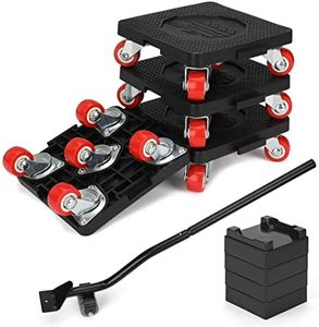 Nellyke Furniture Movers Dolly Furniture Movers with Wheels, 5 Wheels Small Flat Dolly, 800 Lbs Capacity, Black