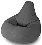 Beautiful Beanbags Highback Beanbag for Kids Indoor or Outdoor Bean Bag for Children - Water Resistant - Kids Lounge Chair - Home or Garden Bean Bags 35 Inches - Manufactured in UK - Grey