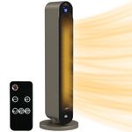 HOMCOM Electric Heater, 2200W Ceramic Heater with Remote, 3 Modes, Timer, 45° Oscillation, Space Heater for Home, Silver