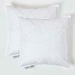 HOMESCAPES Pack of 2 Duck Feather Cushion Pad 55 x 55 cm (22” x 22”) Inner Insert Filler with 100% Cotton Down Proof Cover Hypoallergenic RDS Certified Machine Washable