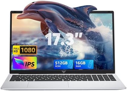 2025 Newest17.3 Inch Laptop, Laptop Computer with N97 Processor(Up to 3.6GHz), HD Display, Notebook Computer 16GB RAM 512GB SSD Work Laptop Windows 11 Laptop, HDMI, WiFi, Bluetooth, Type-C, Webcam