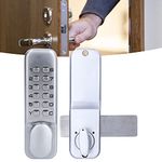 Digital Door Lock Deadbolt, Mechanical Combination Lock, Mechanical Keyless Entry Door Lock with Keypads Door Knob, Outdoor Front Gate Digital Code Combination Door Lock Set Security