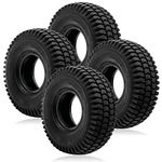 SPARES2GO Tyre 3.00-4 Pneumatic Mobility Scooter Block Tread 300x4 3.00x4 260x85 4" Rim x 4