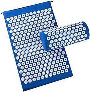 EZONEDEAL Acupressure Mat and Pillow Set - Ideal for Back Pain Relief and Neck Pain Relief - Advanced Stress Reliever - Muscle Relaxant (BLUE)