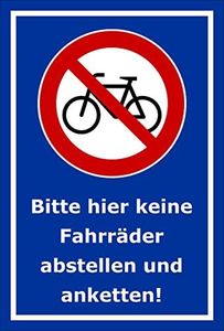 Melis Folienwerkstatt Sign - Bicycles Parking - 30 x 20 cm | Drill Holes | 3 mm Aluminium Composite - S00050-023-F -20 Variants