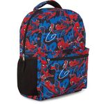 Marvel Comics Allover School Backpack - Avengers, Spiderman, Captain America, Iron Man Hulk - Officially Licensed Bookbag, Black Spiderman, Modern, Minimalist