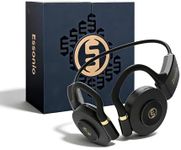 Essonio Open Ear Headphones - Ultra Deep Bass Wireless Bluetooth Air Conduction Headphones 3-Level Deep Bass Ultra-Wideband ANC 20H Play Multi-Point Connect Clear Call for Sports Work Black