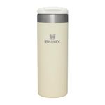 Stanley Aerolight Transit Travel Mug 0.47L - Keeps 6 Hours Hot - 8 Hours Cold - Dishwasher Safe - Leakproof - Car Cup Holder Compatible - Thermos Coffee Mug - Cream Metallic