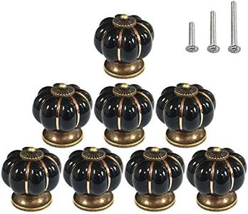 HUAMULAN 8PCS Ceramic Knobs Cabinet Drawer Pumpkin Shape Glazed Cupboard Dresser Pull Handle DIY Decor Kitchen Furniture Door Kids Room