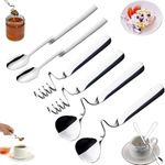 Stainless Steels Honey Spoon and Honey Dipper,6PCS Stainless Steel Honey Dipper Stirrer Server,Honey Spoon,Honey Dipper with Spiral Sugar Spoon Iced Tea Spoon Coffee Spoons for Jam,Honey,Coffee