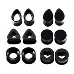 ANAZOZ Ear Gauges 2G,Silicone Earrings Men Black Body Piercing Jewelry 12Pcs Multi Shape Hoop