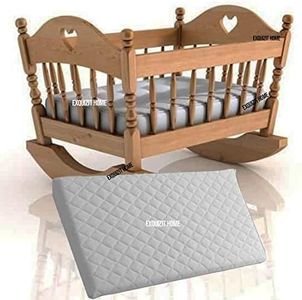 EXQUIZIT HOME Crib Mattress with Quilted Removable Cover for Bedside Cot, Crib or Cradle Waterproof Breathable Toddler Baby Infant COT Swinging Crib Foam Mattress 84 X 43 X 4 CM