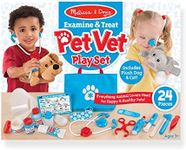 Melissa & Doug Examine and Treat Pet Vet Play Set (24 pcs) - Kids Veterinary Play Set, Veterinarian Kit For Kids, STEAM Toy, Pretend Play Doctor Set For Kids Ages 3+