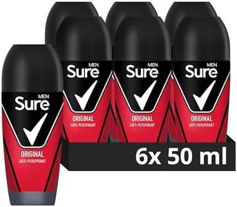Sure Men Original Anti-Perspirant Roll On Men's Deodorant with MotionSense technology for 48 hour protection against sweat and odour 6x 50 ml